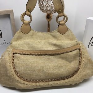 Cole Haan Woven Beige Canvas purse